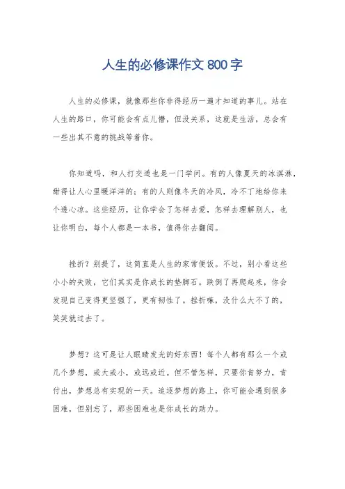 人生的必修课作文800字