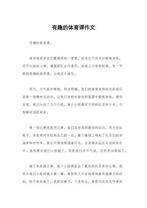 有趣的体育课作文