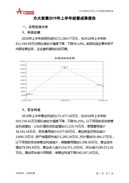 方大炭素2019年上半年经营成果报告