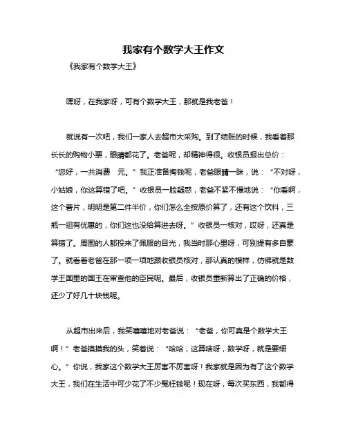 我家有个数学大王作文