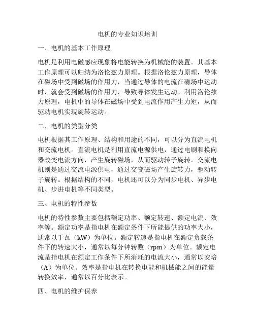 电机的专业知识培训
