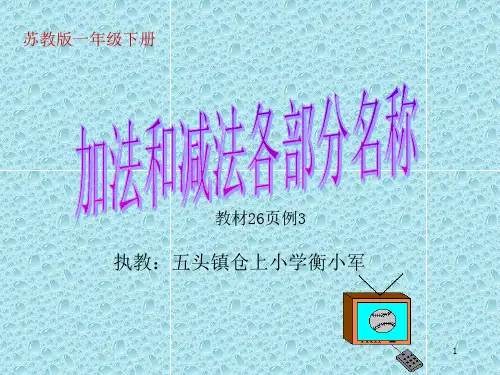 加减法各部分名称PPT