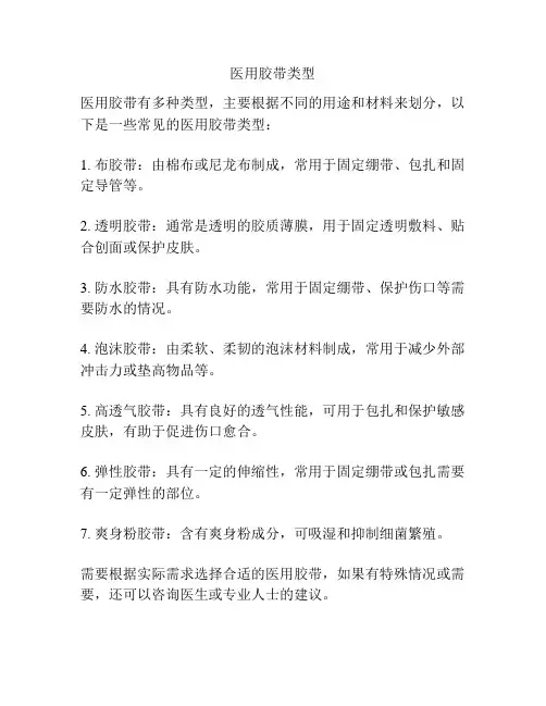 医用胶带类型