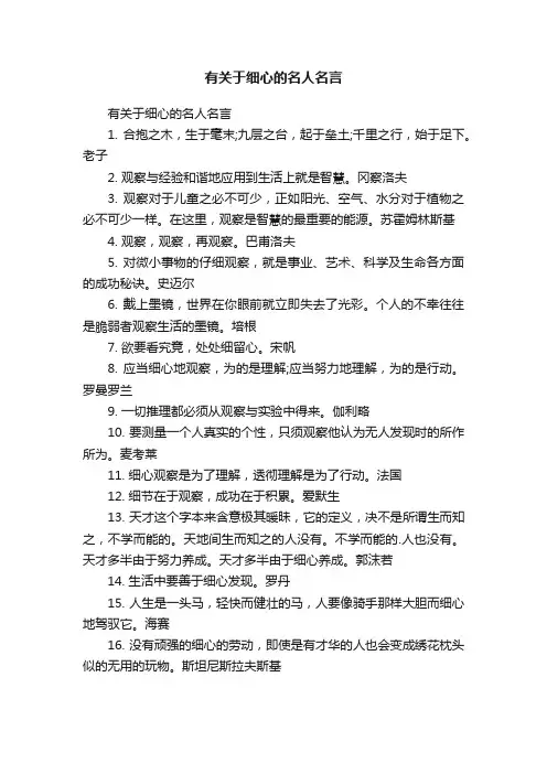 有关于细心的名人名言
