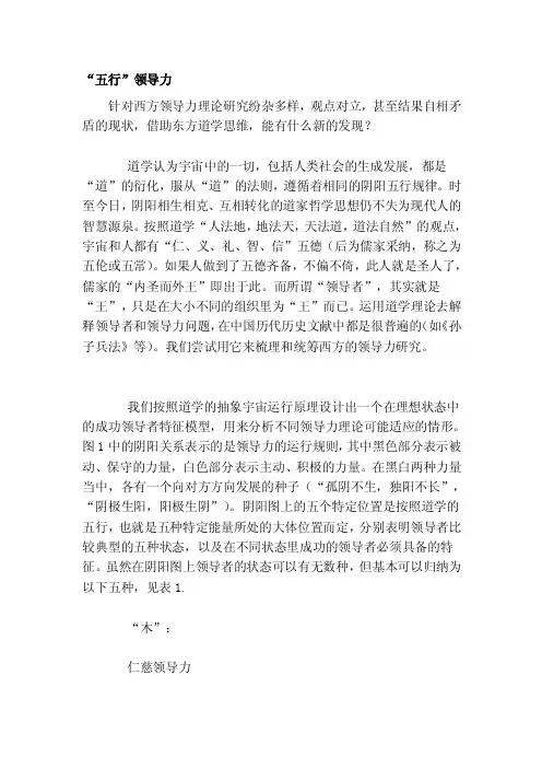 [必读]“五行”领导力