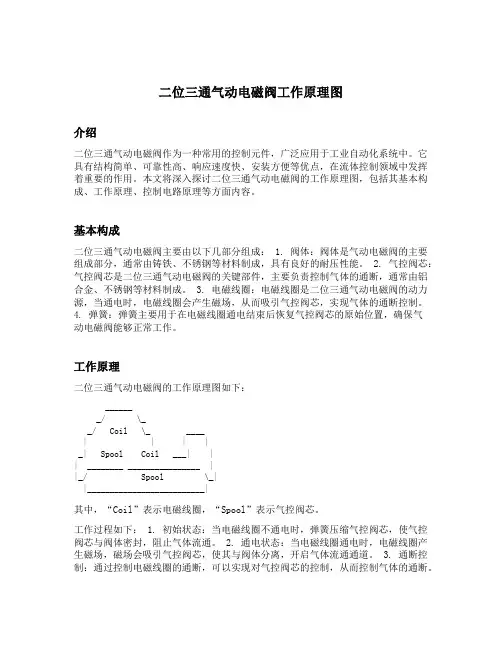 二位三通气动电磁阀工作原理图