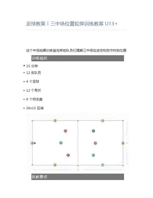 足球教案丨三中场位置轮换训练教案U13+