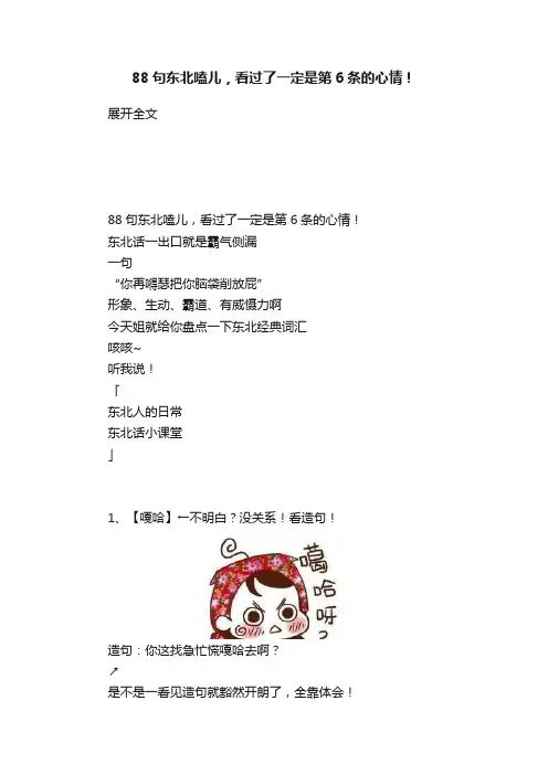 88句东北嗑儿，看过了一定是第6条的心情！