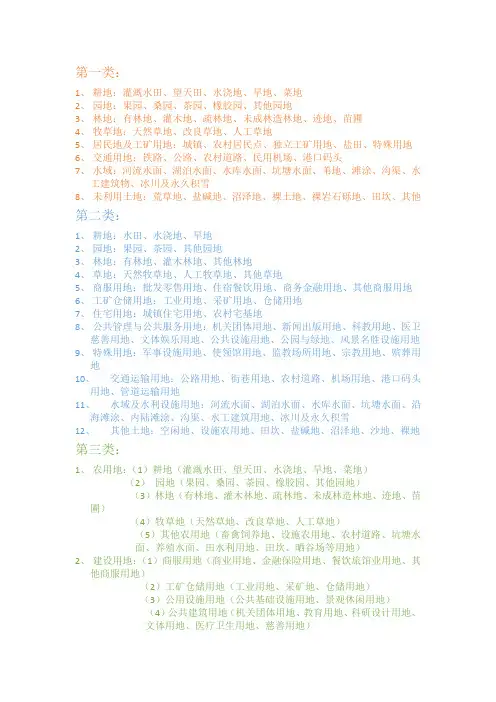 土地利用现状分类