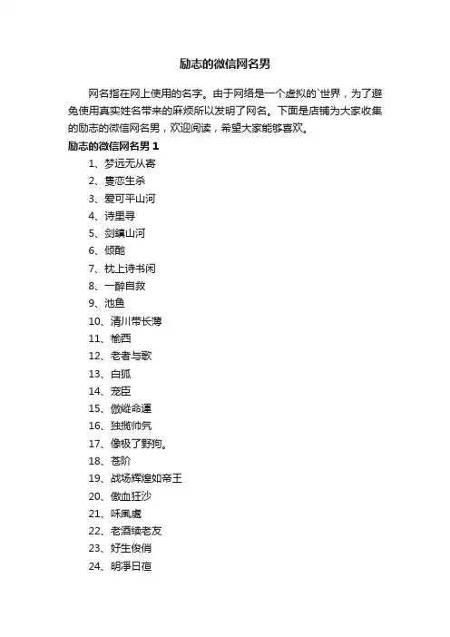 励志的微信网名男
