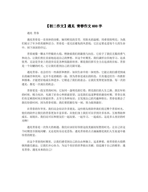 【初二作文】遇见 青春作文600字