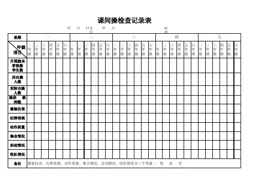 课间操检查记录表