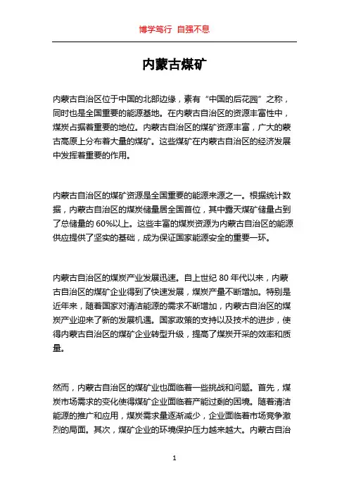 内蒙古煤矿