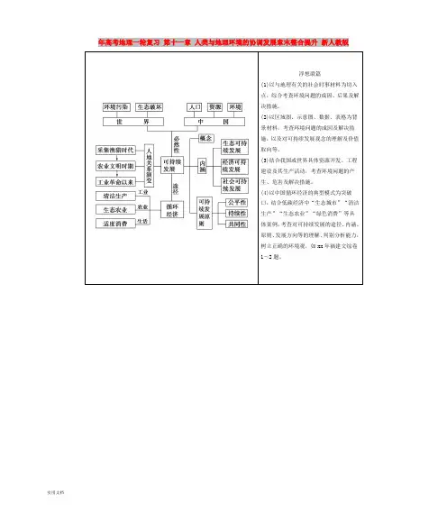 2021年高考地理一轮复习 第十一章 人类与地理环境的协调发展章末整合提升 新人教版