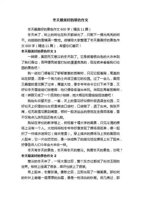 冬天最美好的景色作文