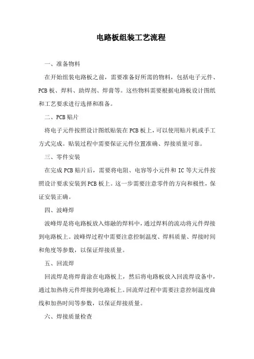 电路板组装工艺流程