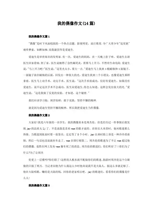 我的偶像作文(14篇)