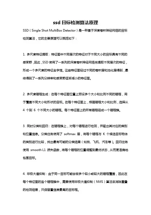 ssd目标检测算法原理