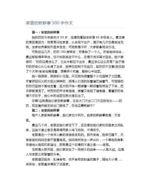 家里的新鲜事500字作文