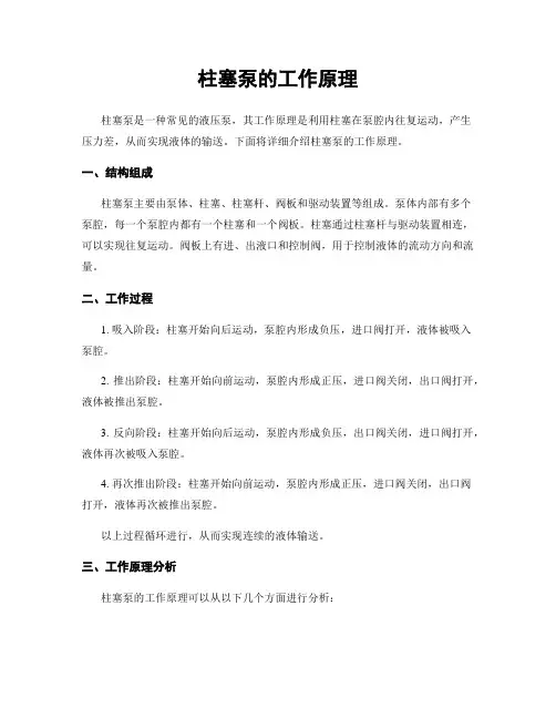 柱塞泵的工作原理