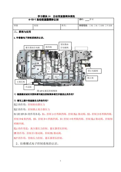 10自动变速器阀体清洗