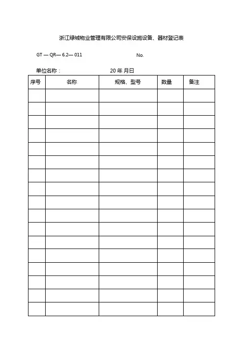 物业秩序全面表格