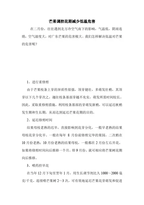 芒果调控花期减少低温危害.doc