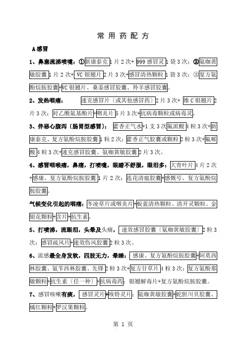常用药配方