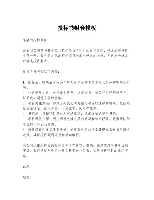 投标书封套模板