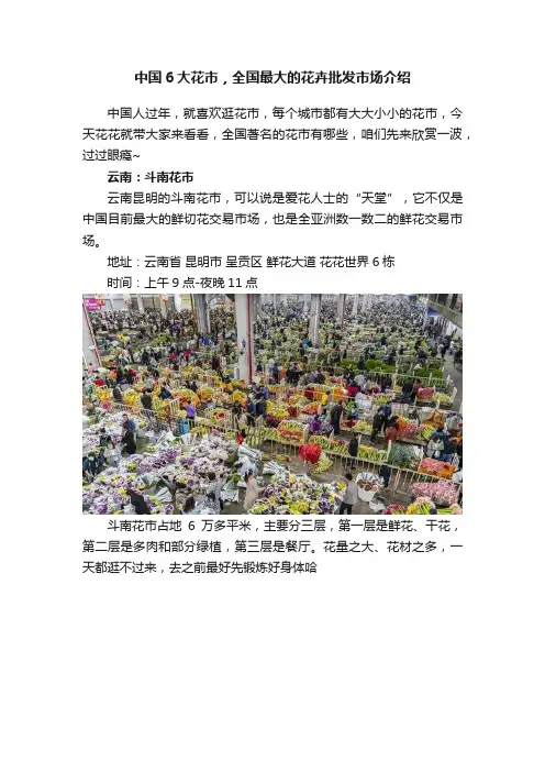中国6大花市，全国最大的花卉批发市场介绍