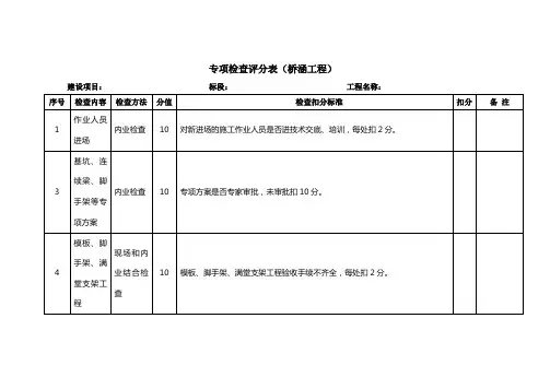 桥梁专项检查评分表