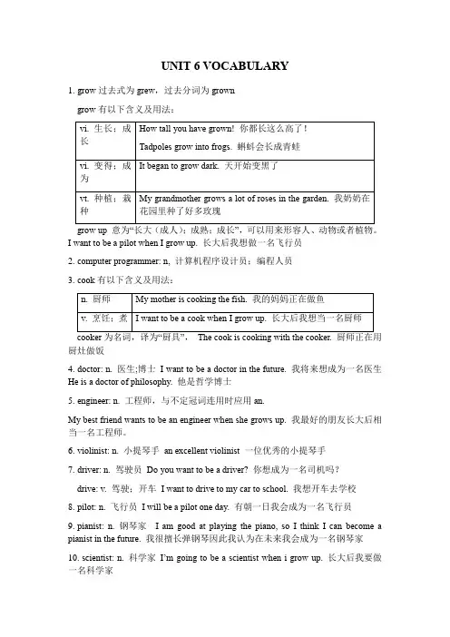 Unit+6+单词讲解 人教版英语八年级上册