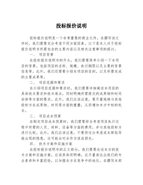 投标报价说明