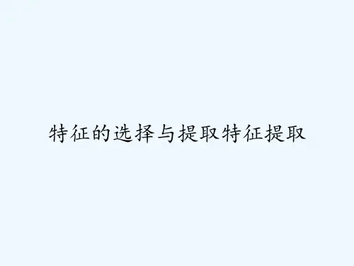 特征的选择与提取特征提取