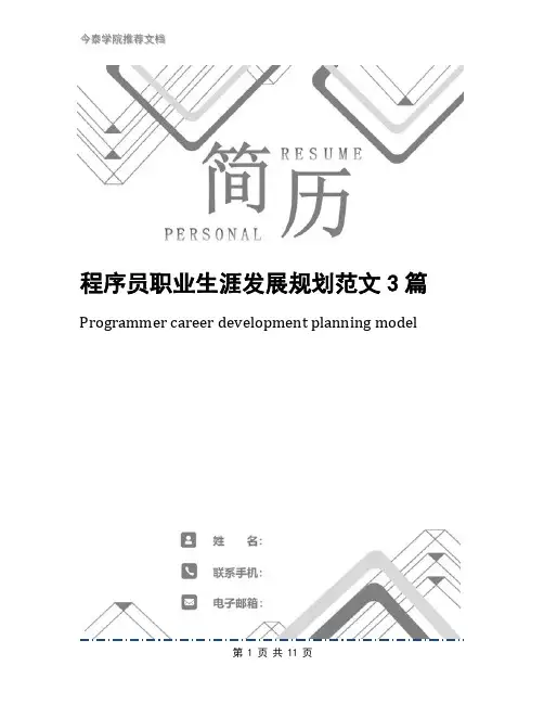 程序员职业生涯发展规划范文3篇