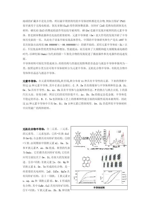 (完整版)半导体材料及特性