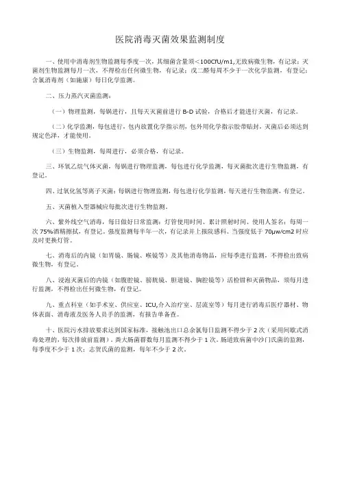 医院消毒灭菌效果监测制度