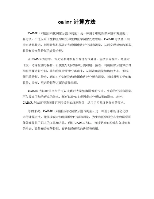 caimr计算方法