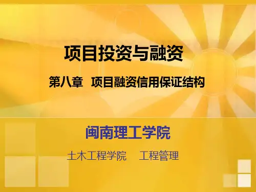 第8章 项目融资信用保证结构