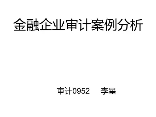 金融企业审计案例分析审计0952李星