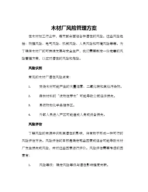 木材厂风险管理方案