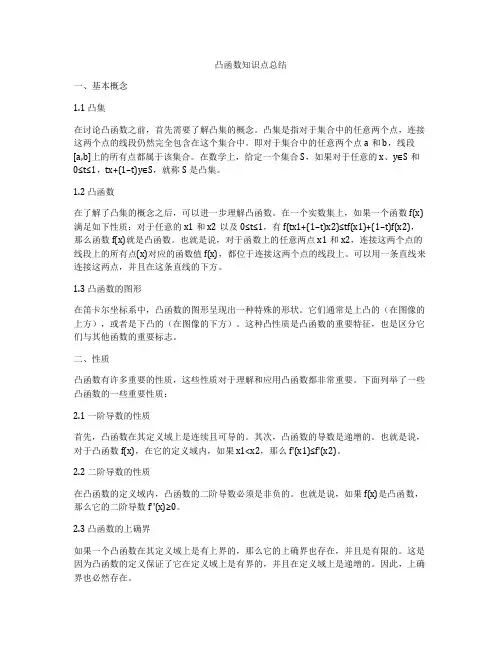 凸函数知识点总结