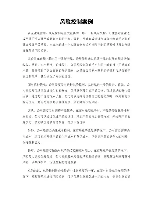 风险控制案例
