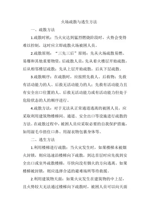 简述火场疏散与逃生方法