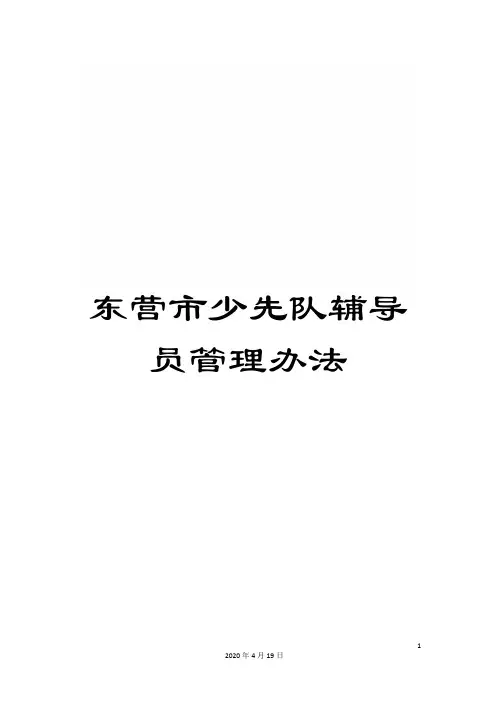 东营市少先队辅导员管理办法