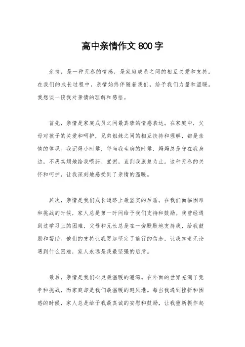 高中亲情作文800字