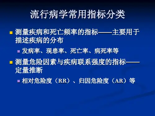 流行病学常用统计方法