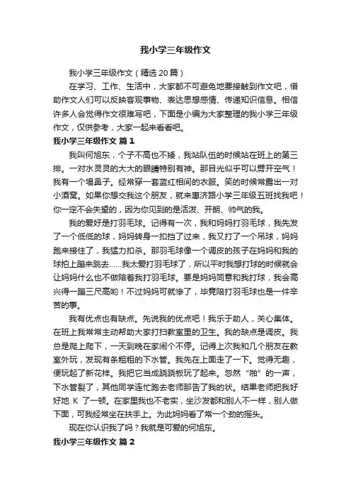我小学三年级作文（精选20篇）