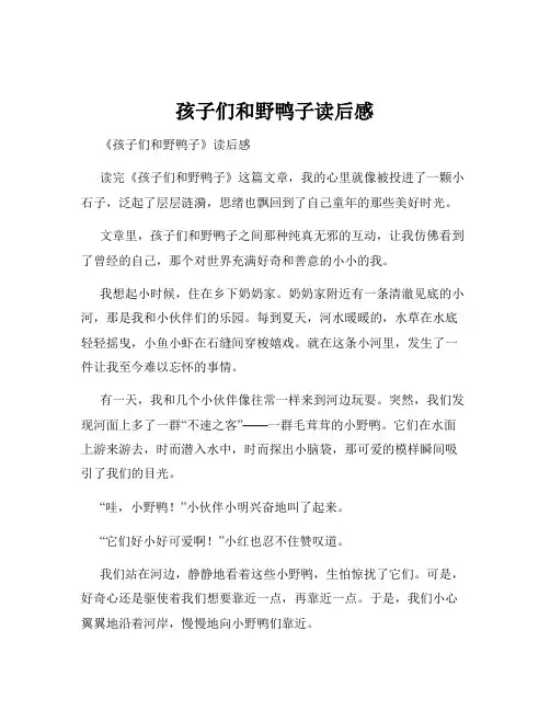 孩子们和野鸭子读后感