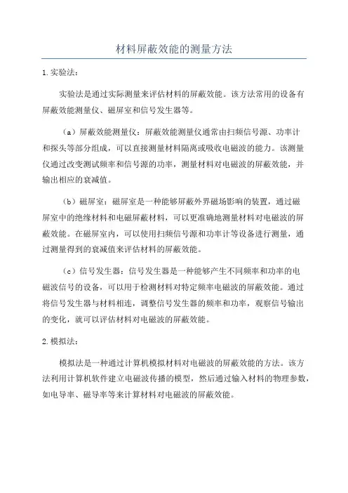 材料屏蔽效能的测量方法